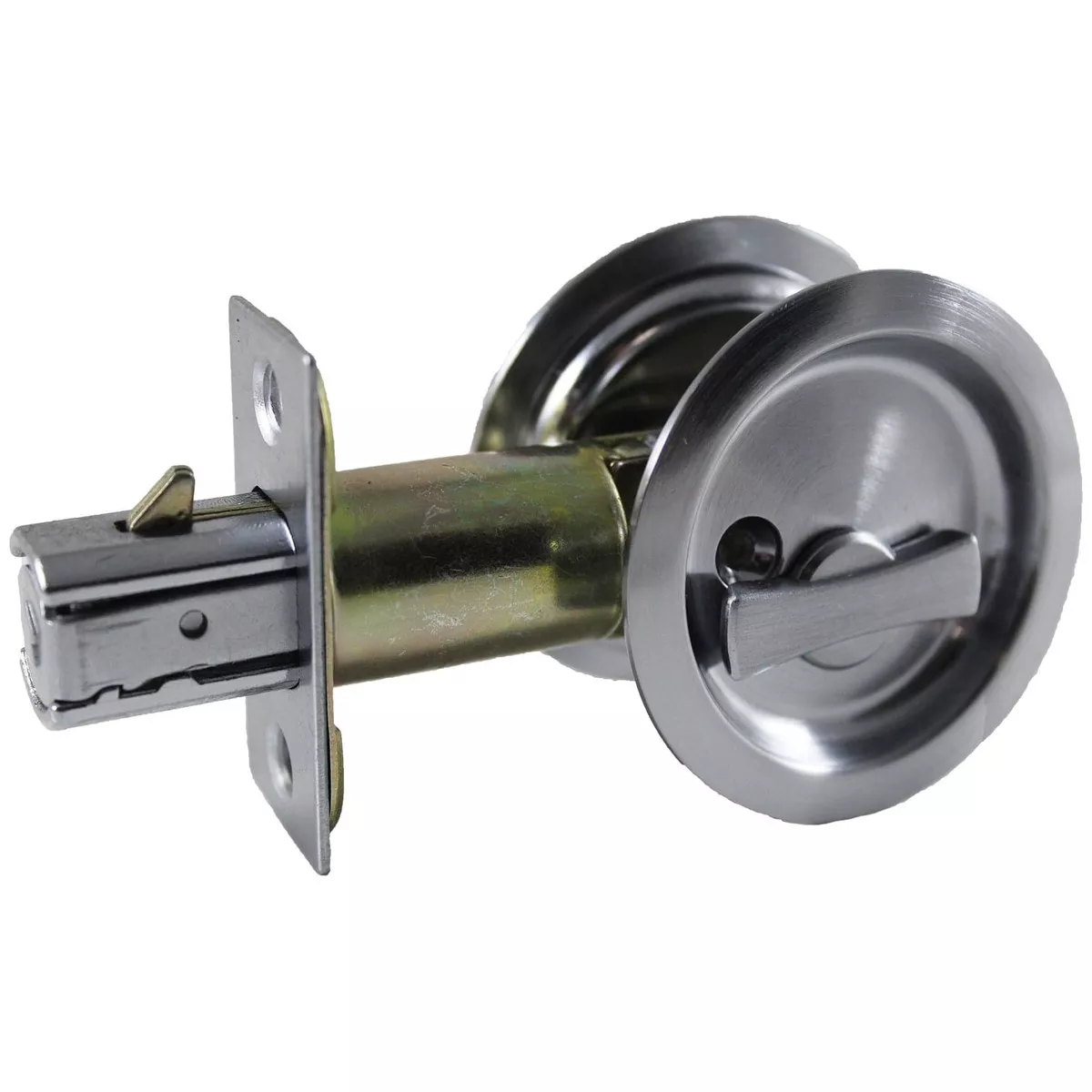 2-7/16" (62 mm) Pocket Door Pull Round Brushed Nickel Privacy