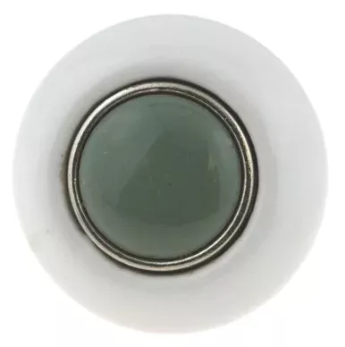 (25-Pack) 1-1/2" Chrome Insert Ceramic Knob White and Sage
