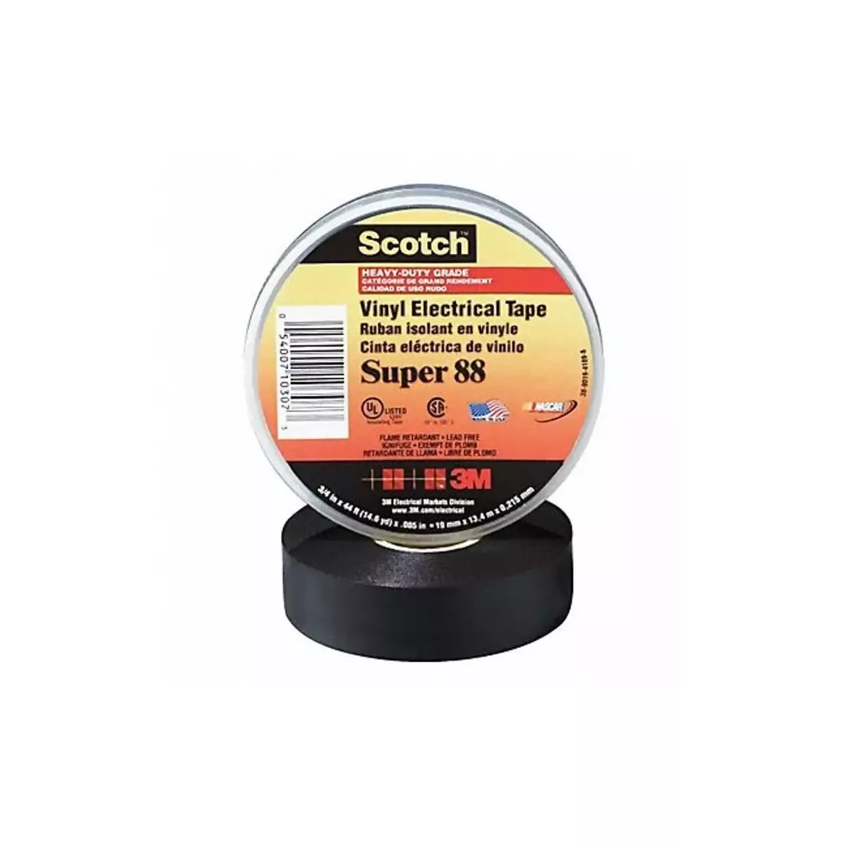 3M Scotch 88 Electrical Tape 3/4" x 66ft Black