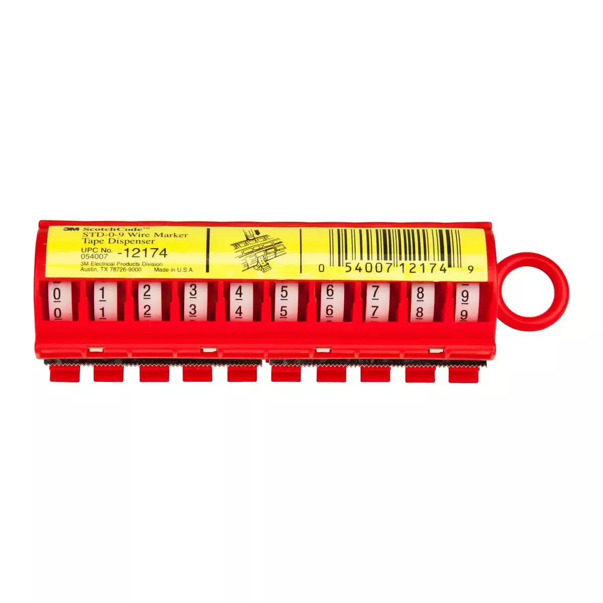 3M ScotchCode Wire Marker Tape Dispenser w/ 0-9 Rolls