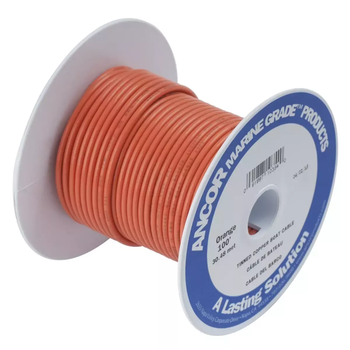 ANCOR 18 AWG Marine Tinned Copper Wire 100 ft Orange