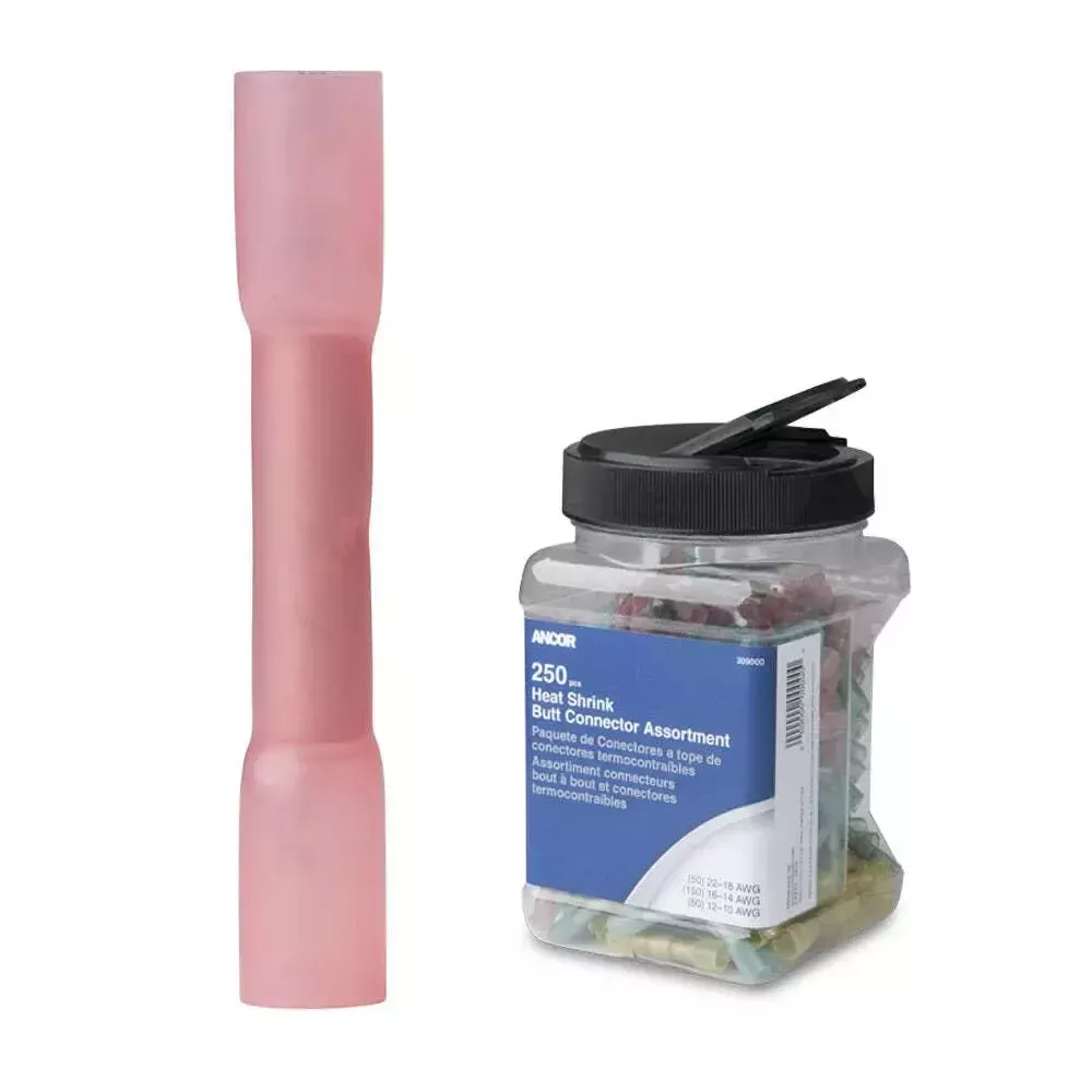 ANCOR 22-18 AWG Heat Shrink Butt Connectors - 250pc