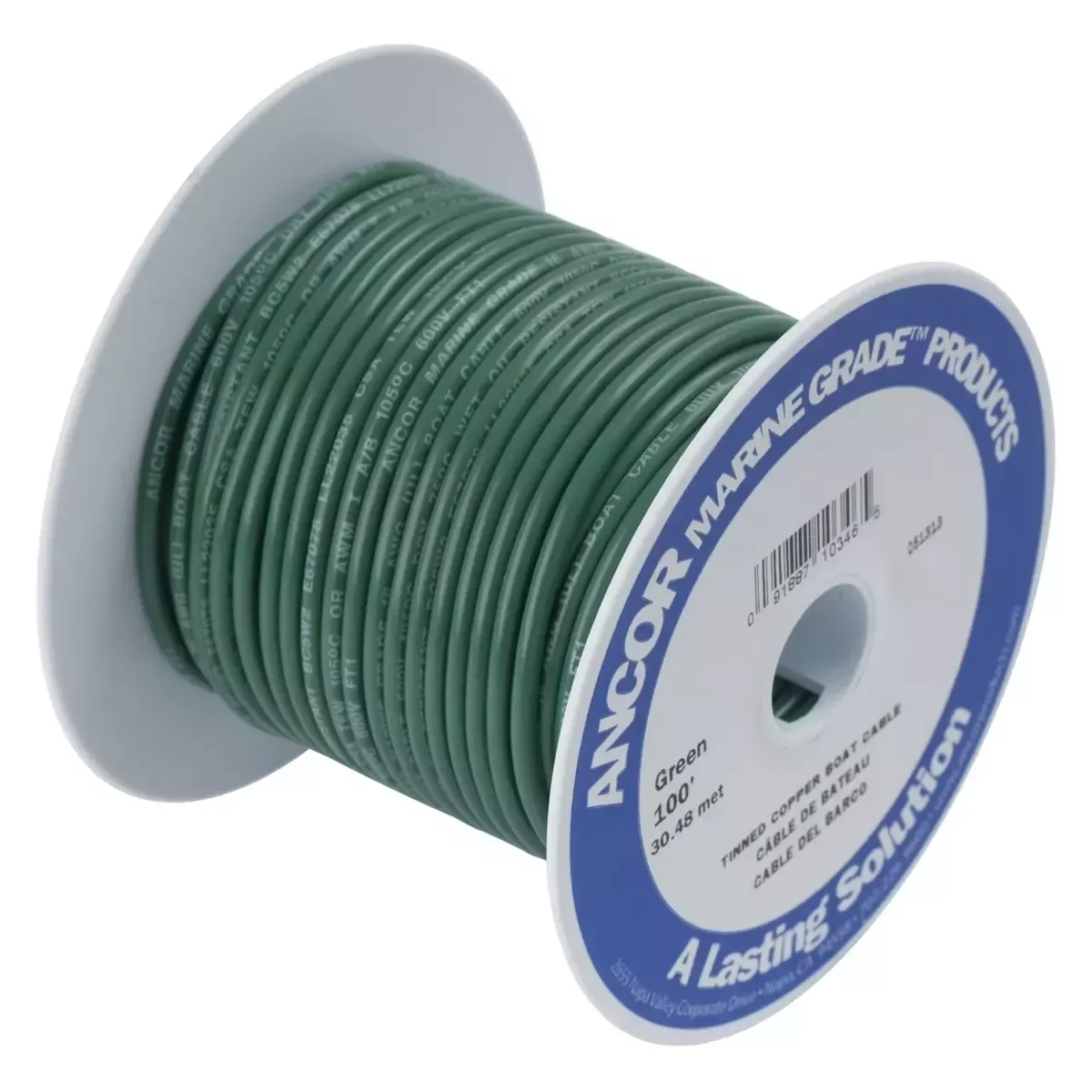 Ancor 6 AWG Marine Battery Cable - 100 ft, Green