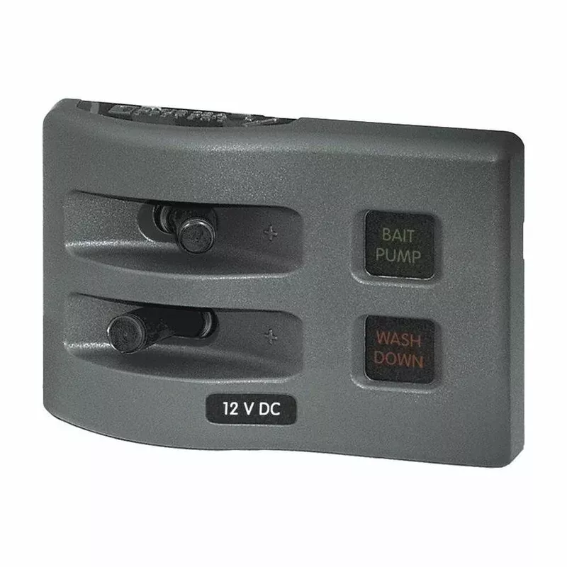 Blue Sea WeatherDeck Waterproof Fuse Panel Gray 2 Position (4302-BSS)