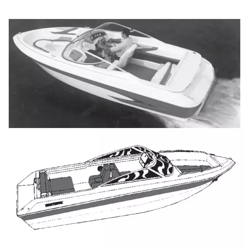 Carver 22 ft V-Hull Runabout Boat Cover — Slate Gray