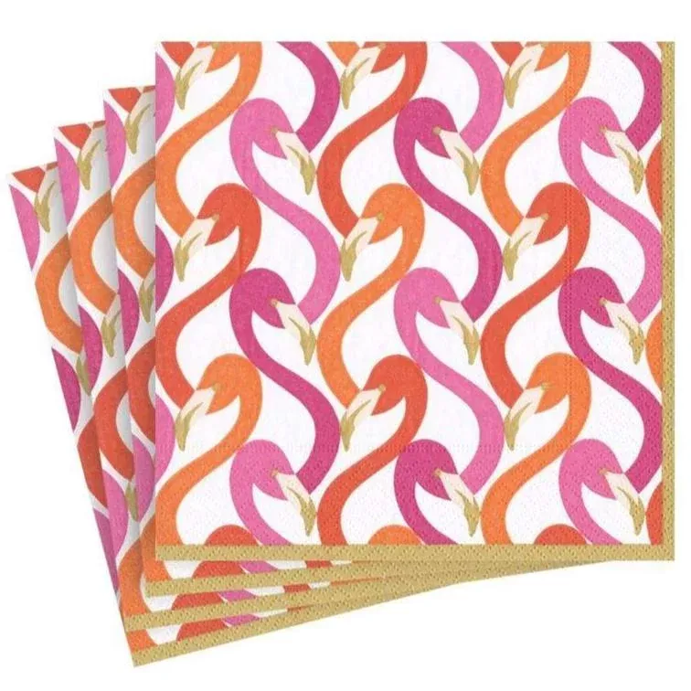 Caspari Flamingo Flock Paper Napkins