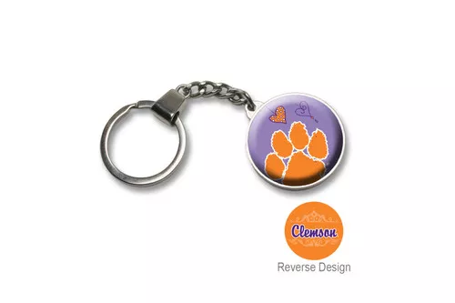 Clemson University Double Domed Keychain