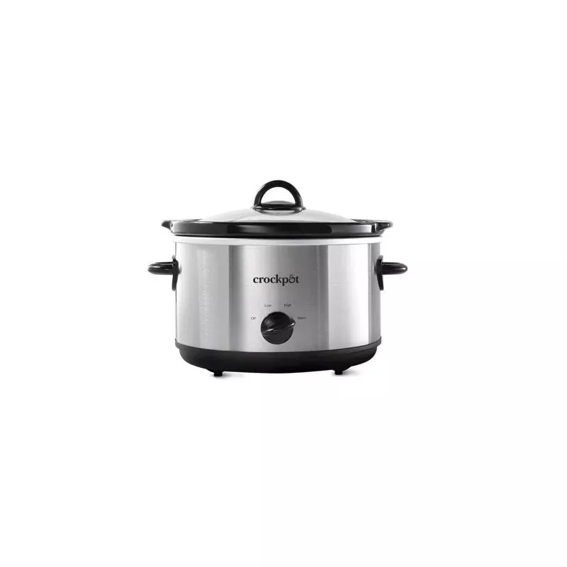 Crockpot 4.5 qt Black/Silver Stoneware Slow Cooker