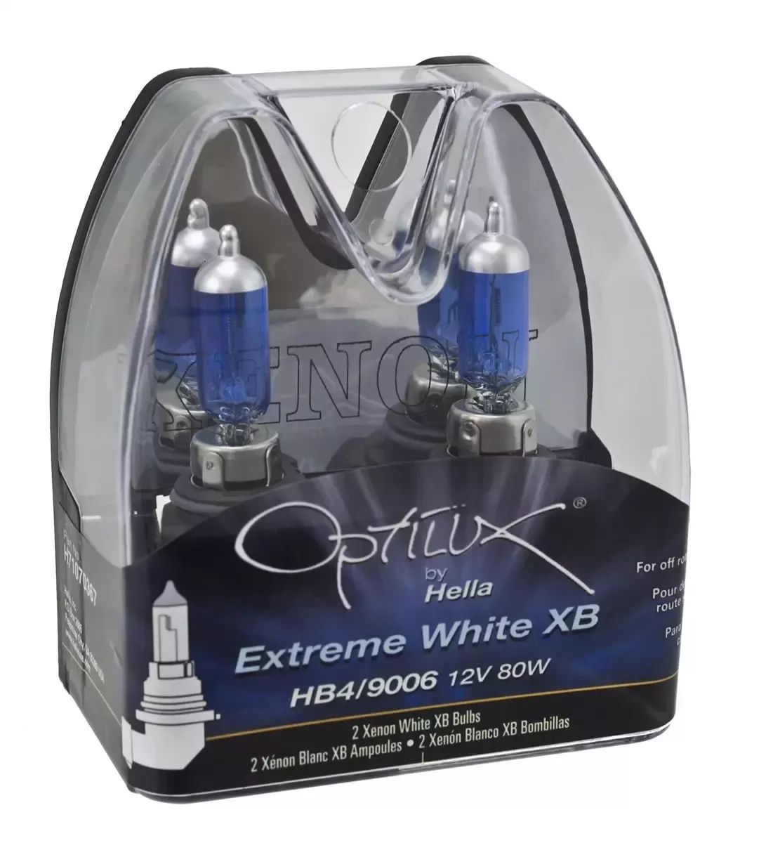 HELLA Optilux XB 9006 12V 80W Headlight Bulbs, 2-Pack