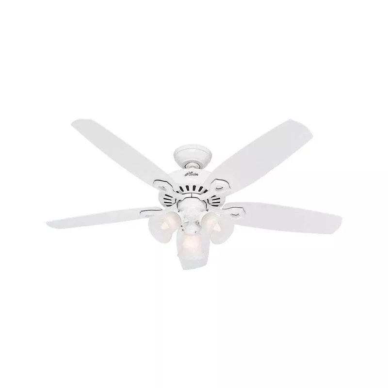 Hunter Builder Plus 52 in. Snow White White LED Indoor Ceiling Fan