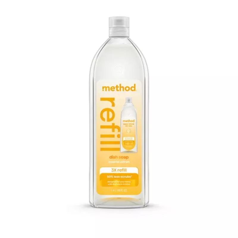 Method Super Shine Coastal Citron Scent Liquid Dish Soap Refill 48 oz