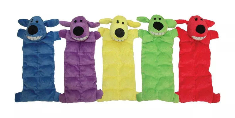 Multipet Assorted Plush Squeaker Mat Dog Toy Small