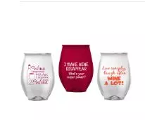 PLASTIC STEMLESS WINE GLASS
