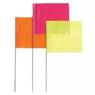 PRESCO 36" Pink Glo Stake Flag - 100 Bundle