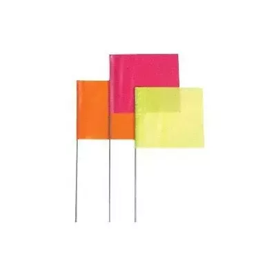 PRESCO 4x5x21 Red Wire Stake Flags - Set of 100