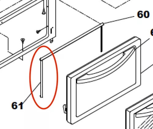 Suburban Stove Side Seal 071057 (Short Oven)